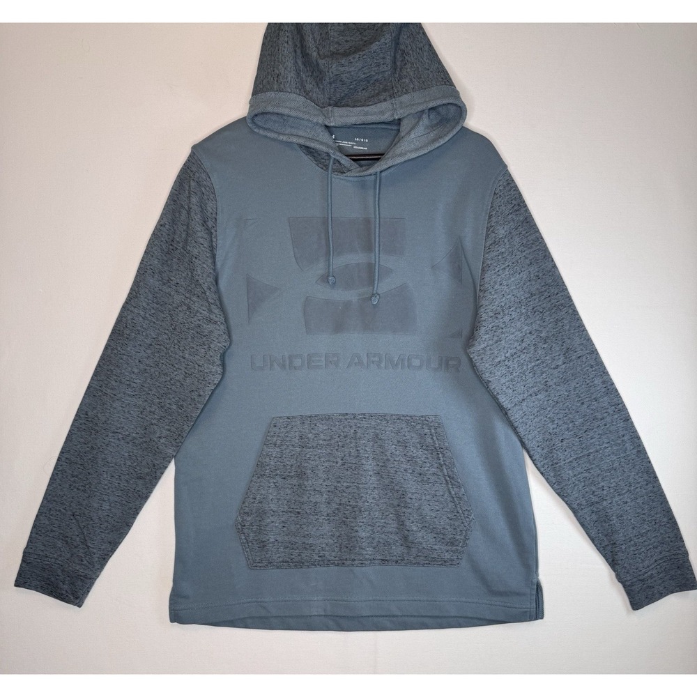 Under Armour Hoodie Cold Gear pullover Ash Blue womens Sz L Loose Fit Sweatshirt